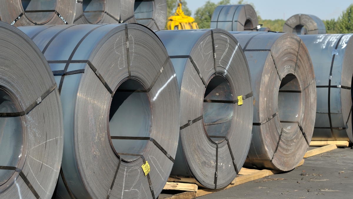 steel coils at export warehouse